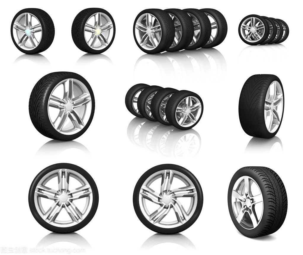 輪子的車(chē)。汽車(chē)輪胎